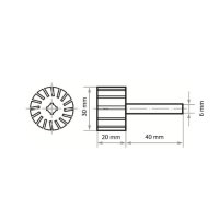 5 x Werkzeugaufnahme STZY für Schleifhülsen 30x20 mm Schaft 6 mm | weich